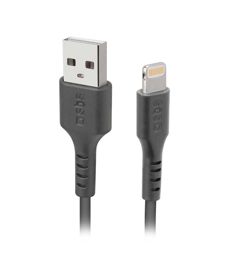 Дата кабель SBS, USB- Lightning, 1м, черный usb дата кабель lightning hoco x69 1м черный с белым