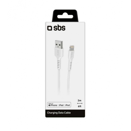 Дата кабель SBS, USB- Lightning C-89, 1м, белый - фото 2