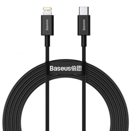Кабель Baseus Superior Series Fast Charging Data Cable Type-C - Lightning PD 20W 2m Black CATLYS-C01 - фото 1