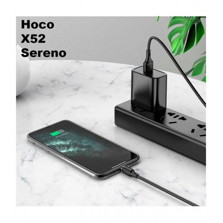 Кабель Hoco X52 Sereno USB - Lightning 2.4A 1m Black 6931474735522 - фото 8
