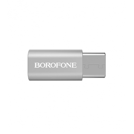 Адаптер-переходник Borofone BV4, Micro USB – Type C серебристый (90335) - фото 2