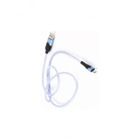 Дата-кабель Borofone BU19 Streamer, USB - Micro-USB, 2.4А, с подсветкой, синий (23253) - фото 5