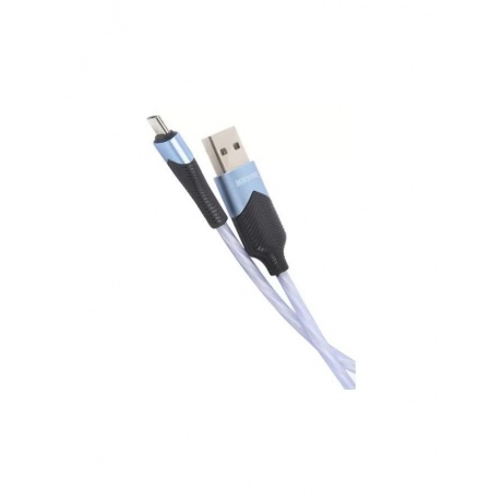 Дата-кабель Borofone BU19 Streamer, USB - Micro-USB, 2.4А, с подсветкой, синий (23253) - фото 2