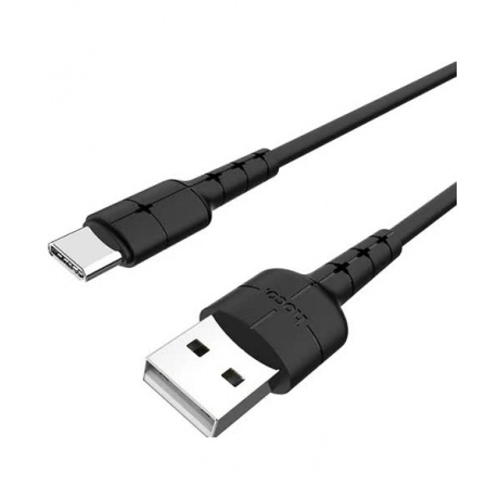 Дата-кабель Hoco RA5, USB - Type-C, 3A, световой индикатор заряда, черный - фото 1