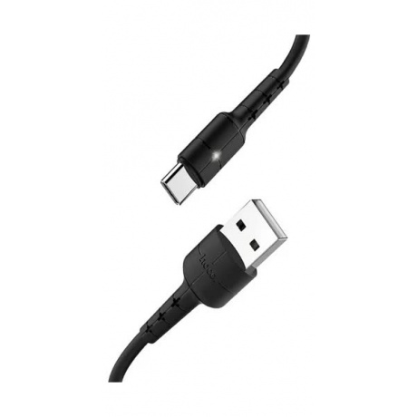 Дата-кабель Hoco RA5, USB - Type-C, 3A, световой индикатор заряда, черный - фото 2