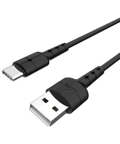 Дата-кабель Hoco RA5, USB - Type-C, 3A, световой индикатор заряда, черный