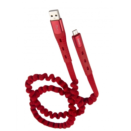Дата-кабель Hoco U78 Cotton treasure, USB - Micro-USB, красный (21518) - фото 2