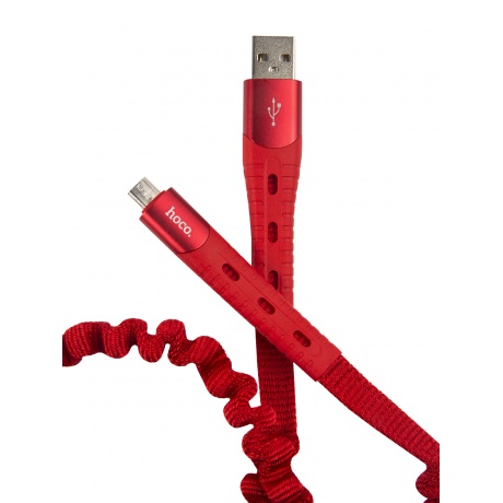 Дата-кабель Hoco U78 Cotton treasure, USB - Micro-USB, красный (21518) - фото 3