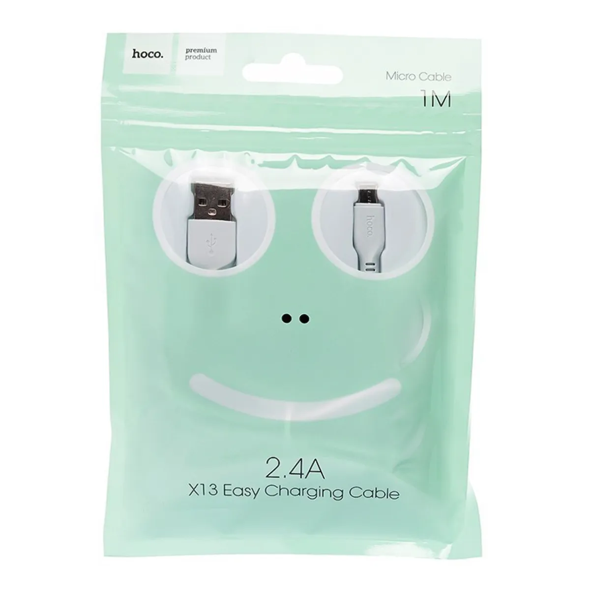 Дата-кабель Hoco X13 Easy, USB - MicroUSB, белый (61175) - фото 1