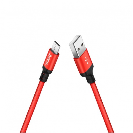 Дата-кабель Hoco X14 Times, USB - MicroUSB, красный с черным (62851) - фото 4