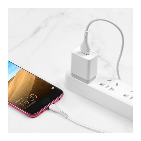 Дата-кабель Hoco X37 Cool power, USB - MicroUSB, белый (10505) - фото 1