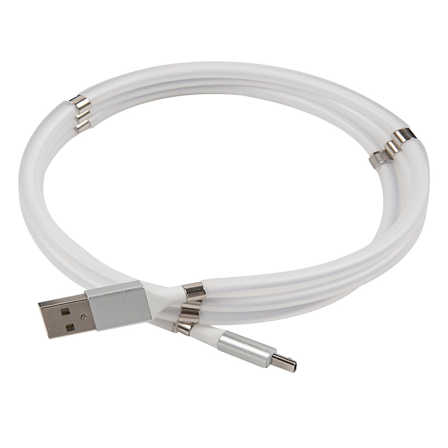 Дата-кабель MB mobility USB - micro USB, белый, скручивание на магнитах УТ000021319 кабель mobility usb micro usb красный