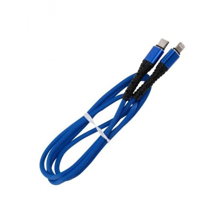 Дата-кабель mObility Type-C - Lightning, 3А, тканевая оплетка, синий УТ000024528 - фото 2