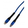 Дата-кабель mObility USB – Lightning, 3А, тканевая оплетка, сини...