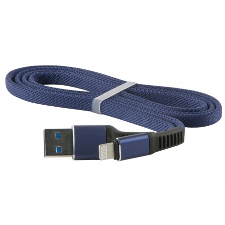 Дата-Кабель Red Line Flat USB - Lightning, синий УТ000015527 - фото 2