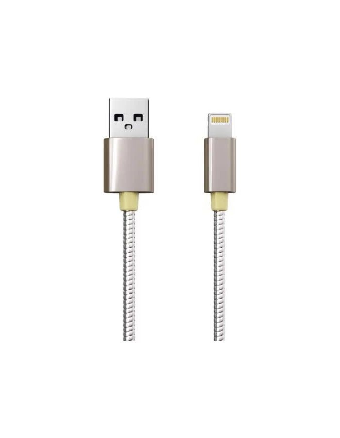 Дата-кабель Red Line S7 USB - 8 - pin для Apple, металлическая обмотка, золотой УТ000010469