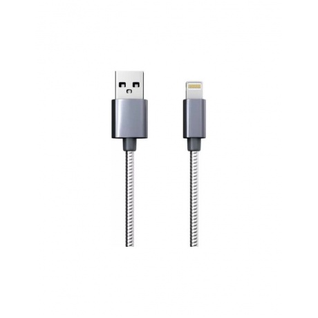 Дата-кабель Red Line S7 USB - 8 - pin для Apple, металлическая обмотка, серебристый УТ000010468 - фото 1