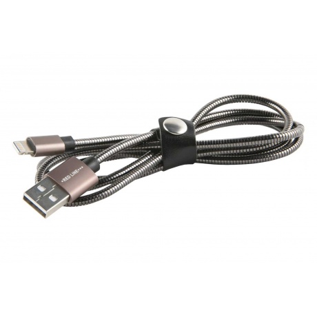 Дата-кабель Red Line S7 USB - 8 - pin для Apple, металлическая обмотка, черный УТ000012472 - фото 3