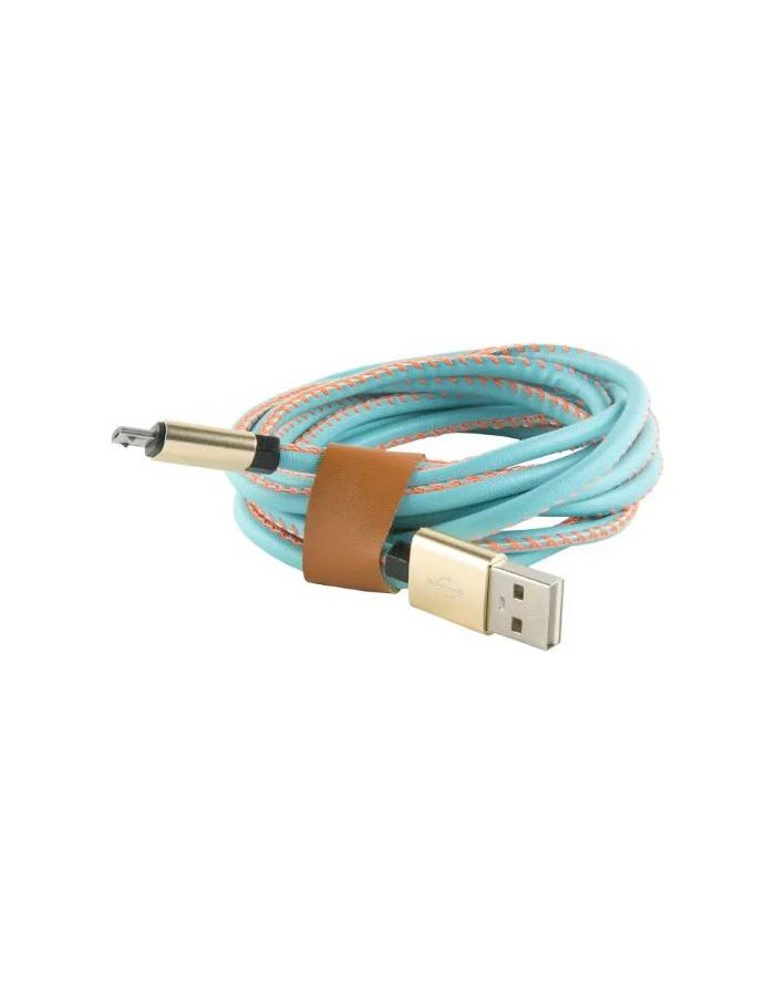 Дата-кабель Red Line USB - micro USB (2 метра) оплетка экокожа, синий УТ000014172