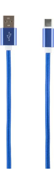 Дата-кабель Red Line USB - Type-C (2 метра) нейлоновая оплетка, синий УТ000014159