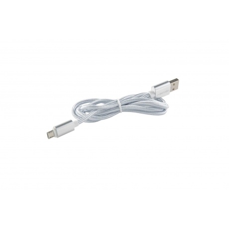 Дата-кабель Red Line USB – micro USB, 2.4А, нейлон. оплетка, белый (мягкий футляр) УТ000020243 - фото 2
