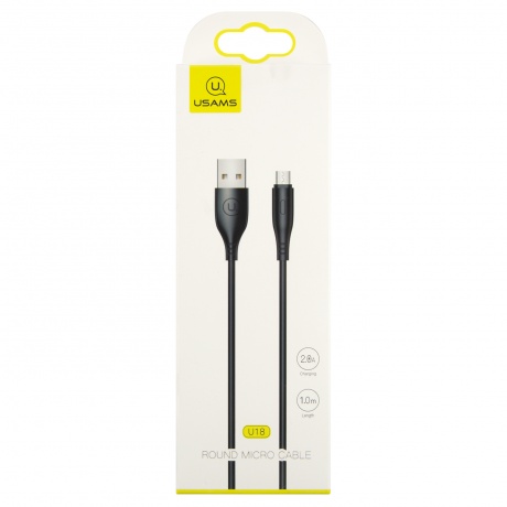 Дата-Кабель USAMS US-SJ268 U18 Micro USB (1 м), круглый, черный ...