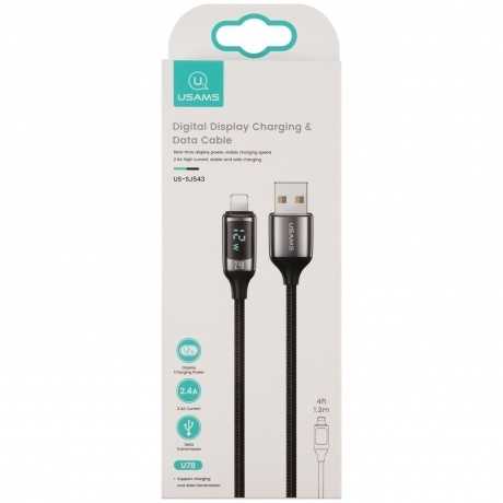 Дата-Кабель USAMS US-SJ543 U78 USB - Lightning, 2,4A (1,2 м), LE...