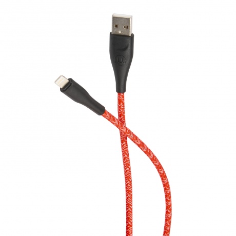 Дата-Кабель USAMS-SJ394 USB - Lightning (2 м) нейлоновая оплетка, красный (SJ394USB02) - фото 2