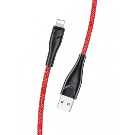 Дата-Кабель USAMS-SJ394 USB - Lightning (2 м) нейлоновая оплетка, красный (SJ394USB02) - фото 3