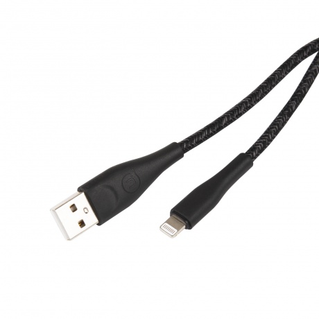 Дата-Кабель USAMS-SJ394 USB - Lightning (2 м) нейлоновая оплетка, черный (SJ394USB01) - фото 2
