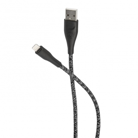 Дата-Кабель USAMS-SJ394 USB - Lightning (2 м) нейлоновая оплетка, черный (SJ394USB01) - фото 3