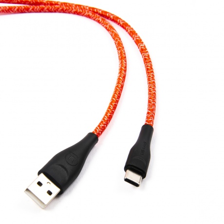 Дата-Кабель USAMS-SJ395 USB - Type-C (2 м) нейлоновая оплетка, красный (SJ395USB02) - фото 2