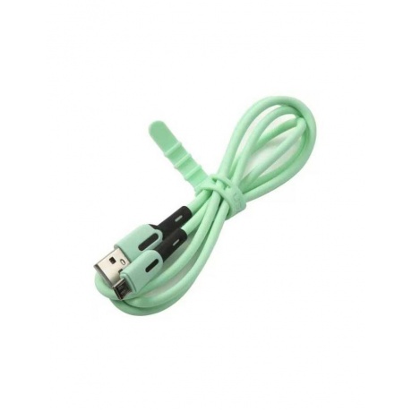 Дата-Кабель USAMS-SJ432 USB - micro USB с индикатором (1 м) силиконовый, мятный (SJ432USB03) - фото 2