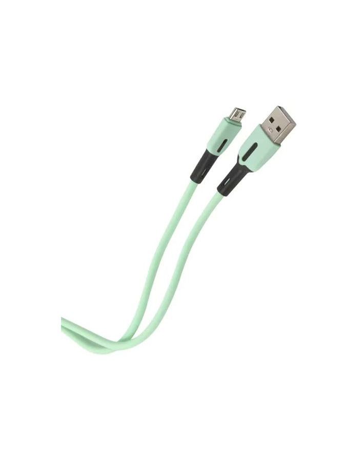 Дата-Кабель USAMS-SJ432 USB - micro USB с индикатором (1 м) силиконовый, мятный (SJ432USB03) дата кабель usams sj432 usb micro usb с индикатором силиконовый 1 метр темно зеленый sj432usb02