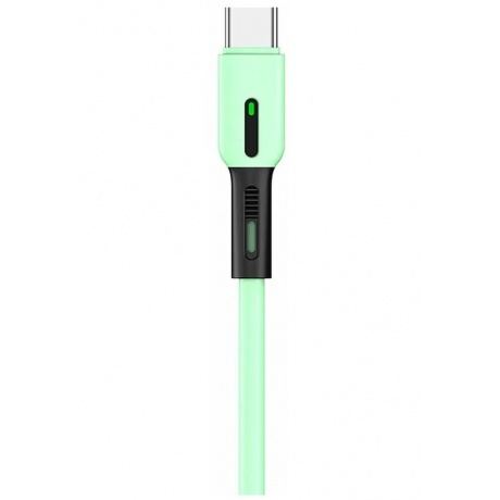 Дата-Кабель USAMS-SJ433 USB - Type-C с индикатором (1 м) силиконовый, темно-зеленый (SJ433USB02) - фото 3