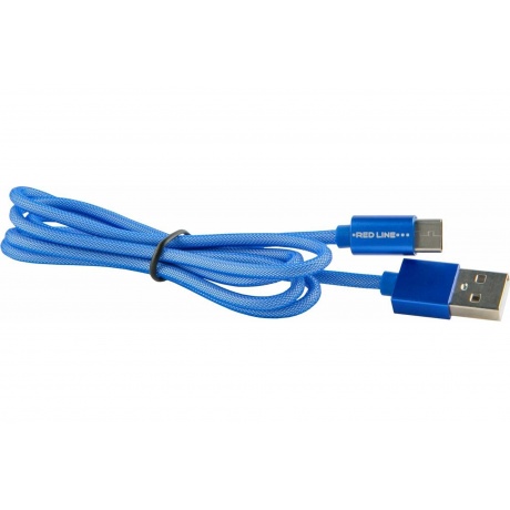 Дата-кабель Круглый Red Line USB - Type-C fishnet, синий УТ000013947 - фото 2