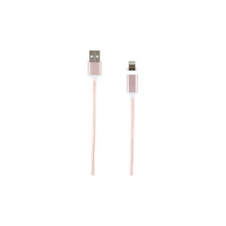 Дата-кабель Магнитный Red Line USB - 8 - pin для Apple, нейлоновая оплетка, розовый УТ000012861 - фото 1