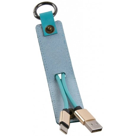 Кабель-брелок MB Mobility USB – Type-C, 25 см, голубой УТ000023428 - фото 3
