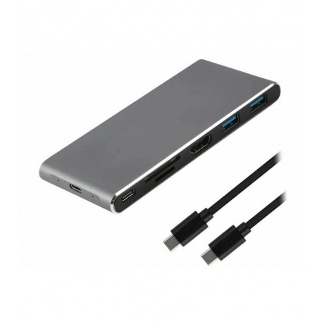 Адаптер Red Line SSD Type-C 7 in 1 с проводом, алюминий, серый У...