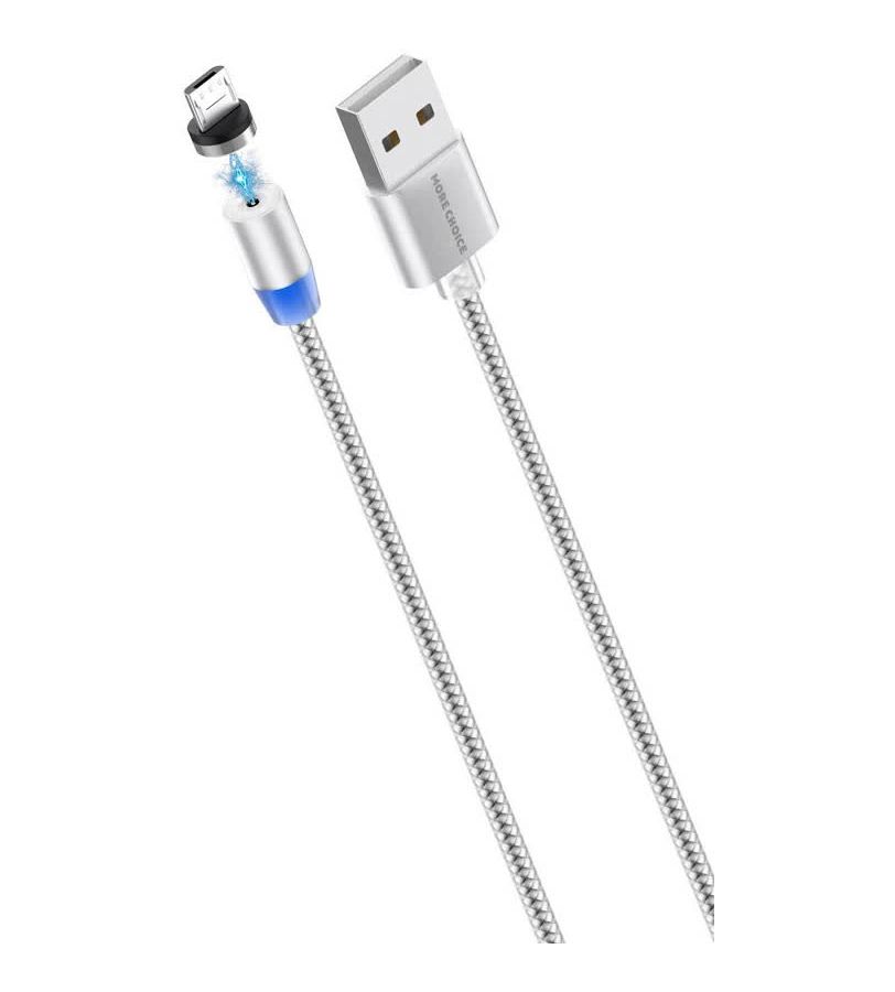 Дата-кабель More choice Smart USB 3.0A для micro USB Magnetic K61Sm нейлон 1м (Dark Grey) кабель more choice k61sa 1м dark grey smart usb 3 0a для type c