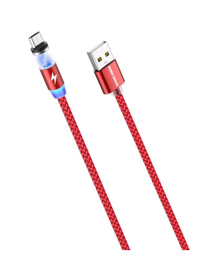 Дата-кабель More choice Smart USB 3.0A для micro USB Magnetic K61Sm нейлон 1м (Red) дата кабель smart usb 3 0a для micro usb more choice k41sm new нейлон 1м red black