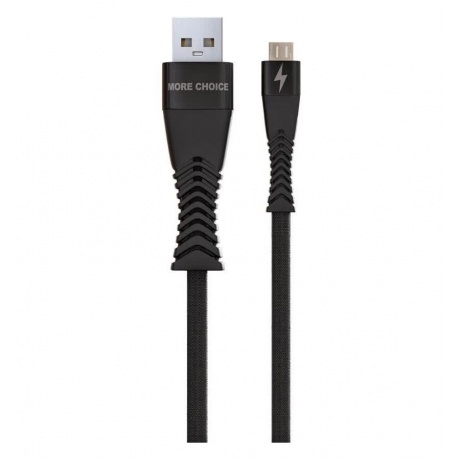 Дата-кабель More choice Smart USB 3.0A для micro USB K41Sm нейлон 1м (Black) - фото 1