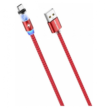Дата-кабель More choice Smart USB 3.0A для Type-C Magnetic K61Sa нейлон 1м (Red) - фото 1