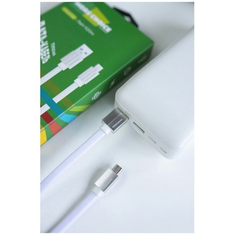 Дата-кабель More choice USB 2.1A для micro плоский USB K20m нейлон 1м (White) - фото 6