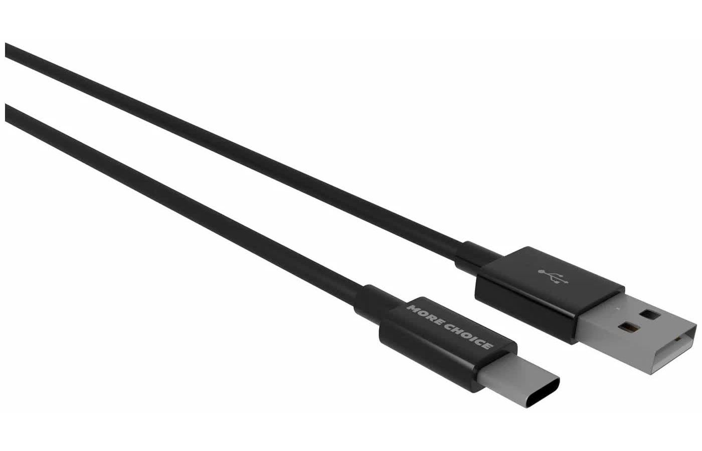 Дата-кабель More choice USB 2.1A для Type-C K24a TPE 1м (Black) дата кабель more choice k14a 2a type c black usb 0 25m