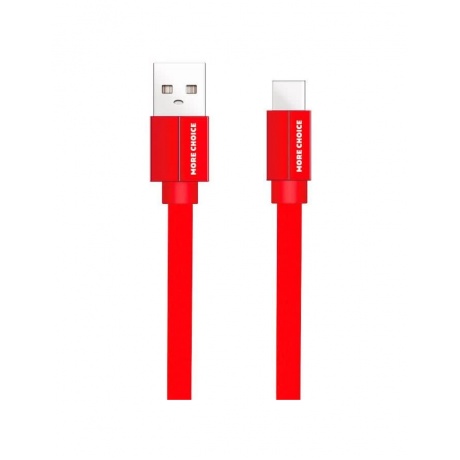 Дата-кабель More choice USB 2.1A для Type-C плоский K20a нейлон 1м (Red) - фото 1