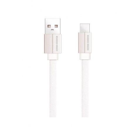 Дата-кабель More choice USB 2.1A для Type-C плоский K20a нейлон 1м (White) - фото 1
