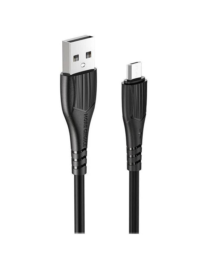 Дата-кабель More choice USB 2.4A для micro USB K22m TPE 1м (Black) дата кабель more choice usb 2 1a для type c k24a tpe 1м black
