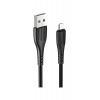 Дата-кабель More choice USB 2.4A для micro USB K22m TPE 1м (Blac...