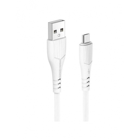 Дата-кабель More choice USB 2.4A для micro USB K22m TPE 1м (White) - фото 1